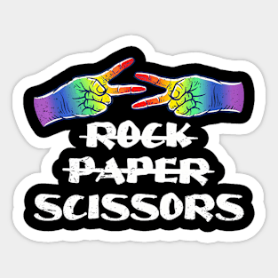Rock Paper Scissors Game Lesbian Pride Lgbt Support Sticker